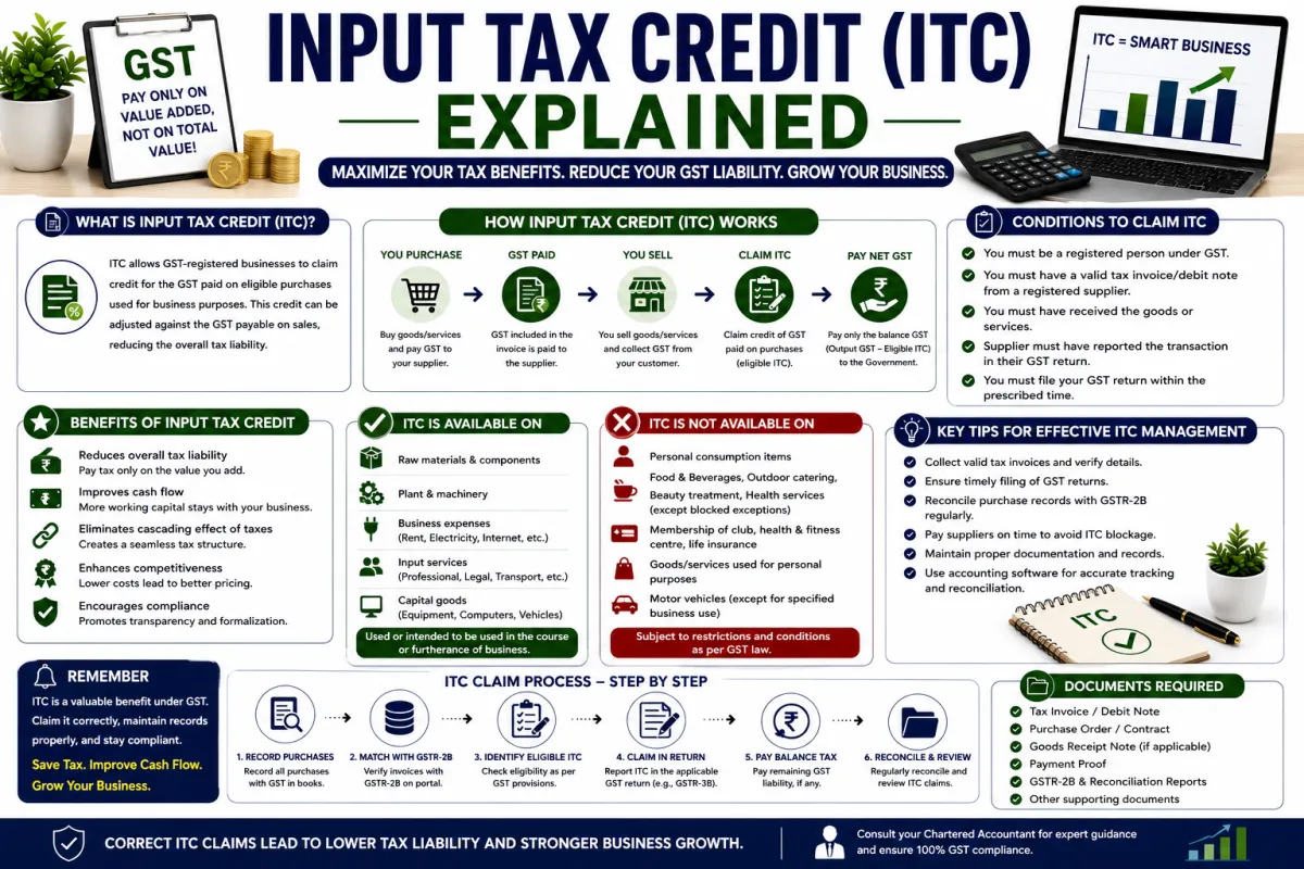 Input Tax Credit (ITC) Explained: Everything Businesses Need to Know Under GST
