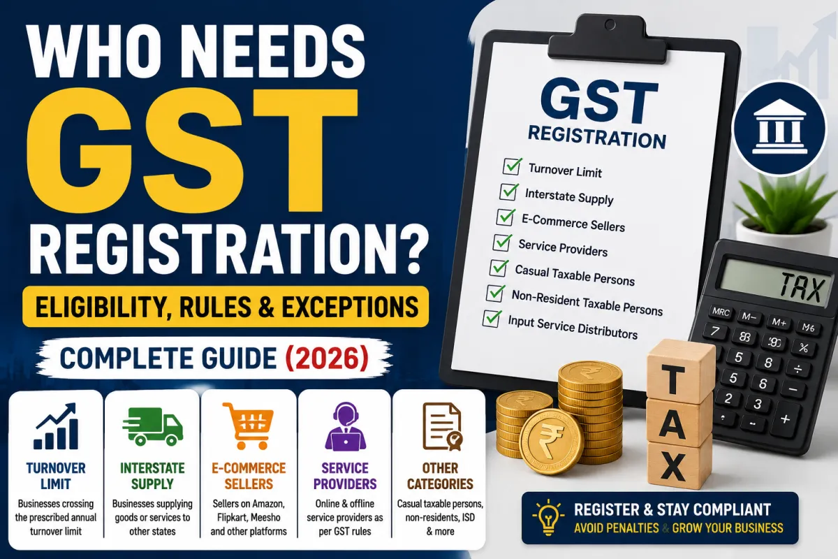 Who Needs GST Registration in India? Eligibility, Rules & Exceptions (2026)