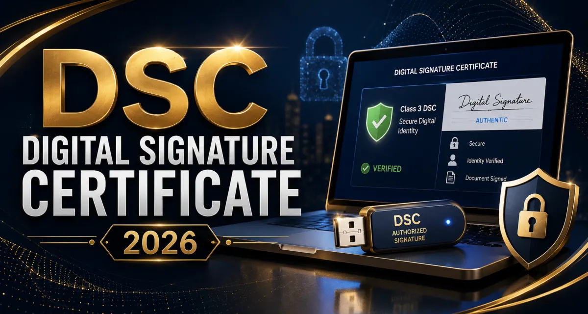Digital Signature Certificate (DSC) in India (2026): Types, Benefits, Documents & Online Application Guide