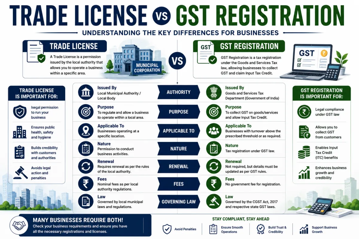 Trade License vs GST Registration: Understanding the Key Differences for Businesses